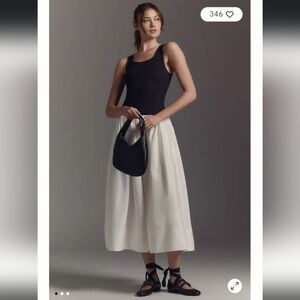 Reformation Verdona Sleeveless Drop-Waist Midi Dress